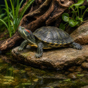 Rotwangen-Schmuckschildkröte