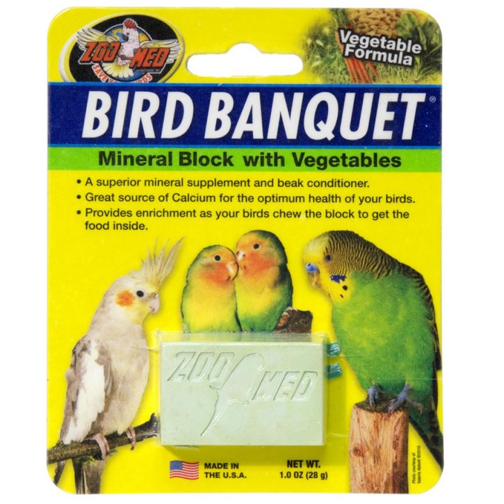 Zoo Med Vegetable Bird Banquet - Mineralblock mit Gemüse für Vögel - 28 g