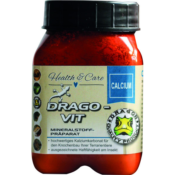 DRAGO-VIT Premium Calcium - Speziell für starke Reptilien- & Amphibienknochen - 60 g