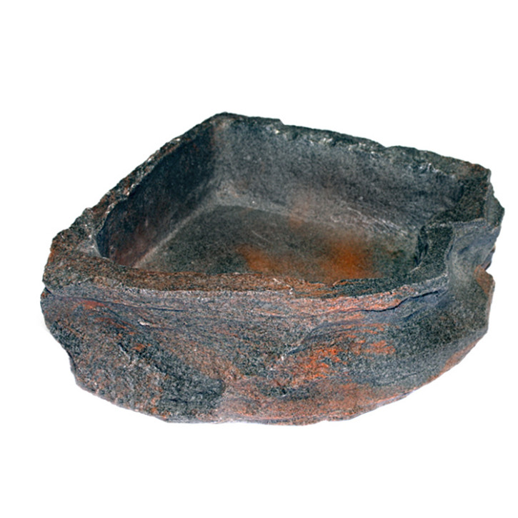 Robuste Eck-Wasser- und Futterschale von Dragon - Lava 1500 ml, 24 x 24 x 6 cm