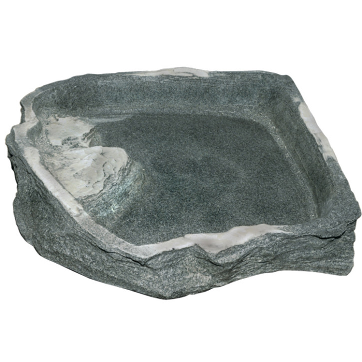 XXL Dragon Eck-Schale für Terrarien: Futternapf & Wassernapf - Granite 3000 ml, 43 x 40 x 8 cm