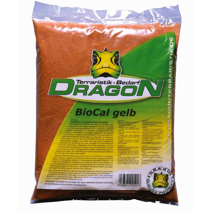 Premium Dragon BioCal Kalziumeinstreu - Gesunder Bodengrund für Ihr Terrarium - gelb 5 kg