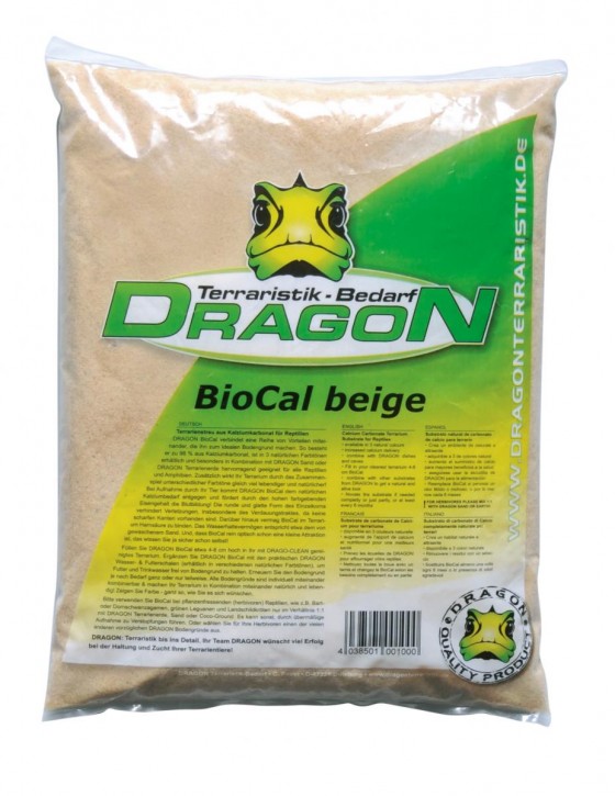 Premium Dragon BioCal Kalziumeinstreu - Gesunder Bodengrund für Ihr Terrarium -  beige 5 kg