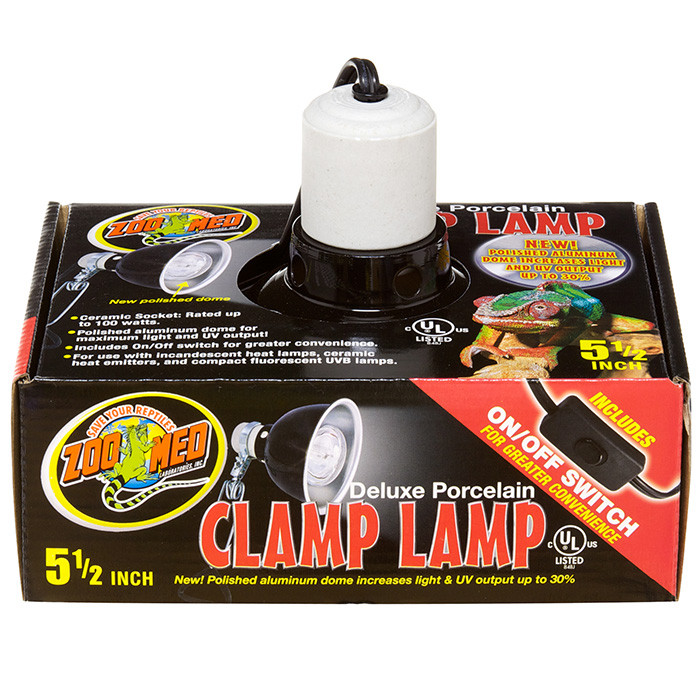 Zoo Med Deluxe Clamp Lamp – Leicht & Einfach zu Befestigen - Aluminiumreflektor & E27 Fassung - 14 cm