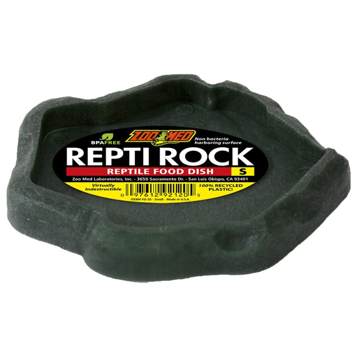 Robuster Repti Rock Food Dish von Zoo Med - Ideal für Reptilien und Amphibien - 14,5 x 12,5 x 20 cm