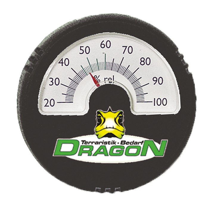 Dragon Rundes Analoges Thermometer für Terrarien – Ø 55 mm, Schwarz