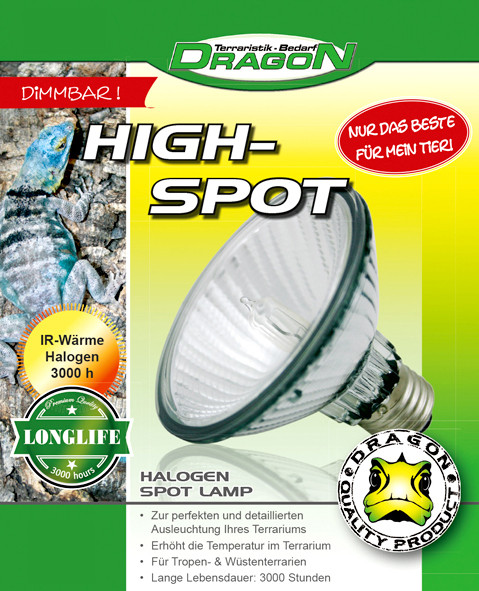 Dragon High Spot Wärmelampe - Ideal für Tropen- & Wüstenterrarien - 50 Watt