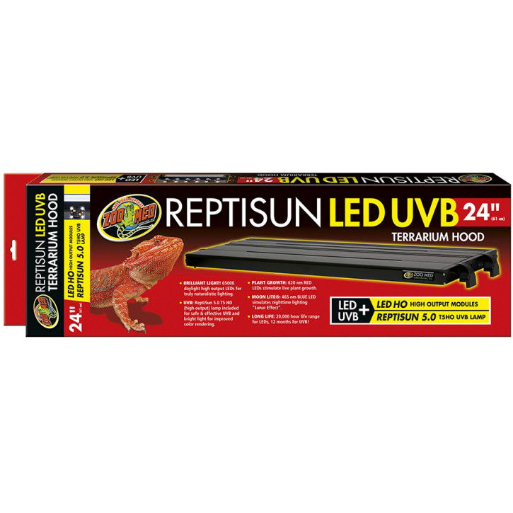 Zoo Med ReptiSun LED UVB Terrarium Haube - Kombinierte LED & UVB Beleuchtung - 61 cm