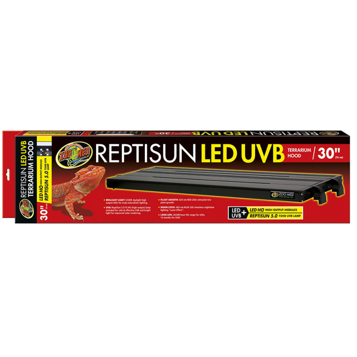 Zoo Med ReptiSun LED UVB Terrarium Haube - Kombinierte LED & UVB Beleuchtung - 76 cm
