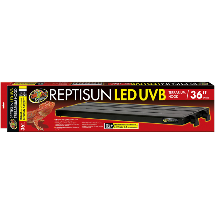Zoo Med ReptiSun LED UVB Terrarium Haube - Kombinierte LED & UVB Beleuchtung - 91 cm