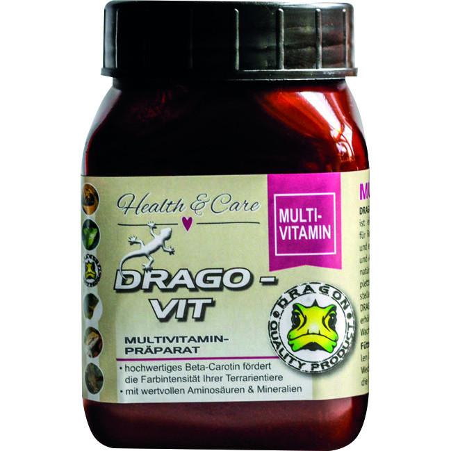 Dragon Drago-Vit Multivitamin + Beta Carotin - Optimale Nahrungsergänzung für Reptilien & Amphibien - 50 g