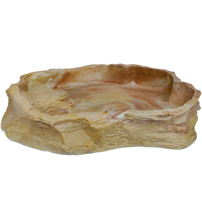Robuste Dragon Fels-Optik Futterschale für Reptilien und Amphibien - Sandstein 5000 ml, BTH 51 x 47 x 8 cm