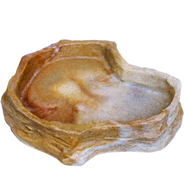 Dragon Flache Terrarium-Schale - Für Reptilien und Amphibien - Sandstein 1250 ml, BTH 30 x 28 x 5 cm