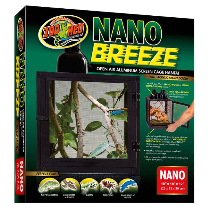 Zoo Med ReptiBreeze Nano Aluminiumterrarium: Premium Gaze-Habitat für frischluftliebende Reptilien - 25 x 25 x 30 cm