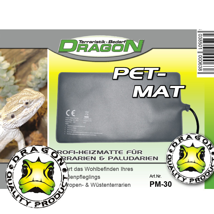 Pet-Mat Dragon Terrarium PVC Heizmatte Boden Heizung wasserdicht nach IP 67