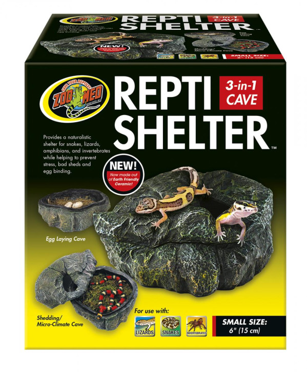 Zoo Med Repti Shelter: Multifunktionale Felsenhöhle für Terrarien - L - 30 x 25 x 16 cm Ø 30 cm