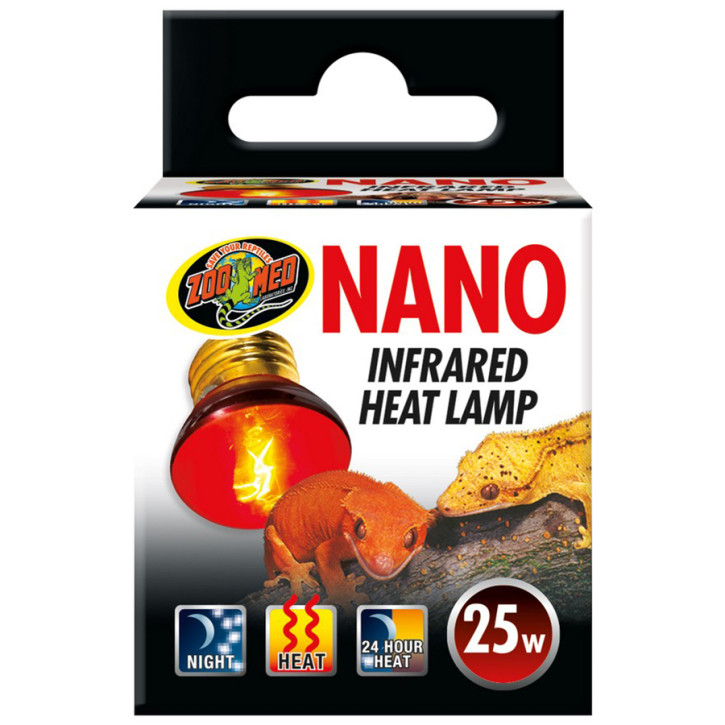 Zoo Med Nano Infrarot-Wärmelampe 25W - Ideal für Nachtwärme in Nano-Terrarien - 25 Watt