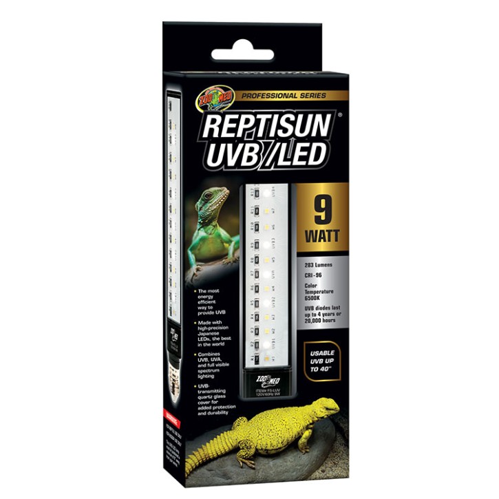 ReptiSun UVB LED Terrarienlampe 9 Watt von Zoo Med - Natürliches Licht für Ihr Terrarium