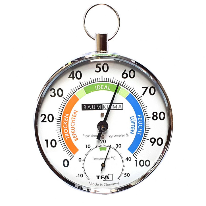 TFA Präzisions-Thermo-Hygrometer: Klassisches Taschenuhr-Design für Terrarien