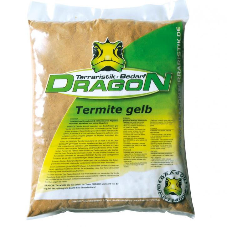 Dragon Termite: Modellierbarer Terrariensand für Grabende Reptilien & Amphibien - gelb 10 l