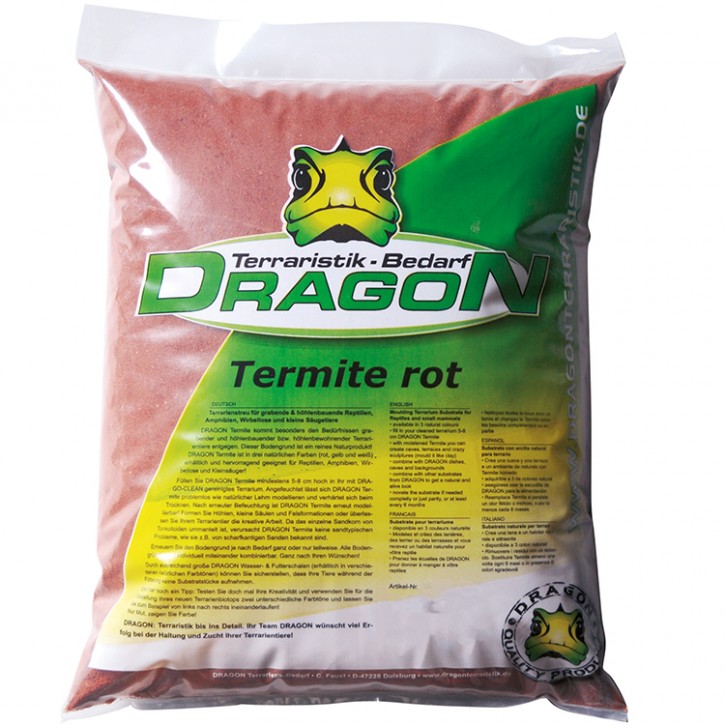 Dragon Termite: Modellierbarer Terrariensand für Grabende Reptilien & Amphibien - rot 10 l