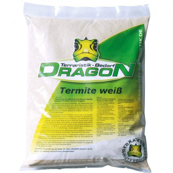 Dragon Termite: Modellierbarer Terrariensand für Grabende Reptilien & Amphibien - weiß 10 l