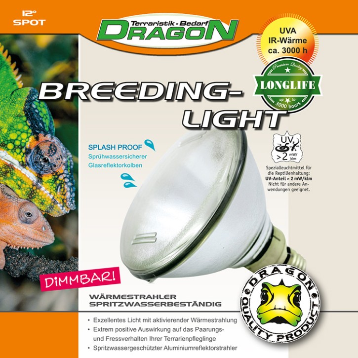 Dragon Breeding Light Terrarienlampe, 80 Watt, Wärmelampe, Reptilienlampe