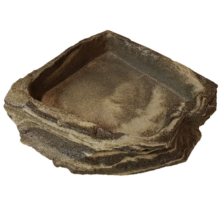 Robuste Eck-Wasser- und Futterschale von Dragon - Granite 1500 ml, 24 x 24 x 6 cm