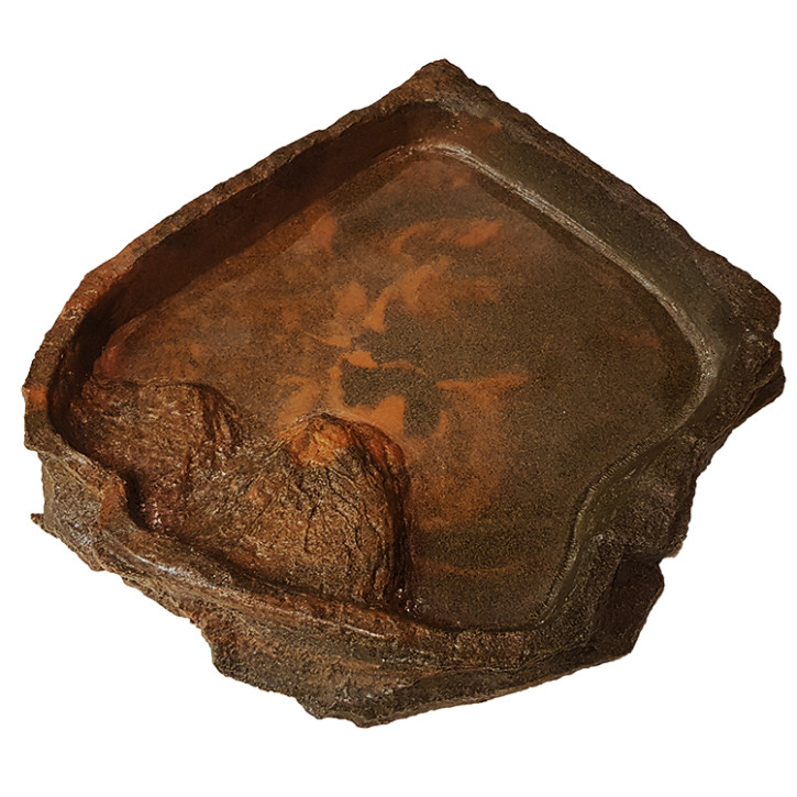 XXL Dragon Eck-Schale für Terrarien: Futternapf & Wassernapf - Lava 3000 ml, 43 x 40 x 8 cm