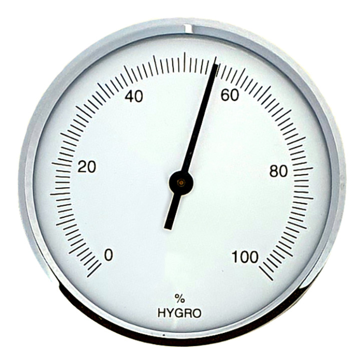 Dragon Terrarien Hygrometer, analog weiß, rund Ø 70mm mit Silberrin