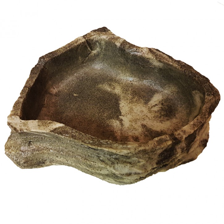 Terrarien Futternapf Dragon Fels-Design Schale - Perfekt für Agamen & Leguane - Granit 1000 ml, BTH 23 x 18 x 6,5 cm