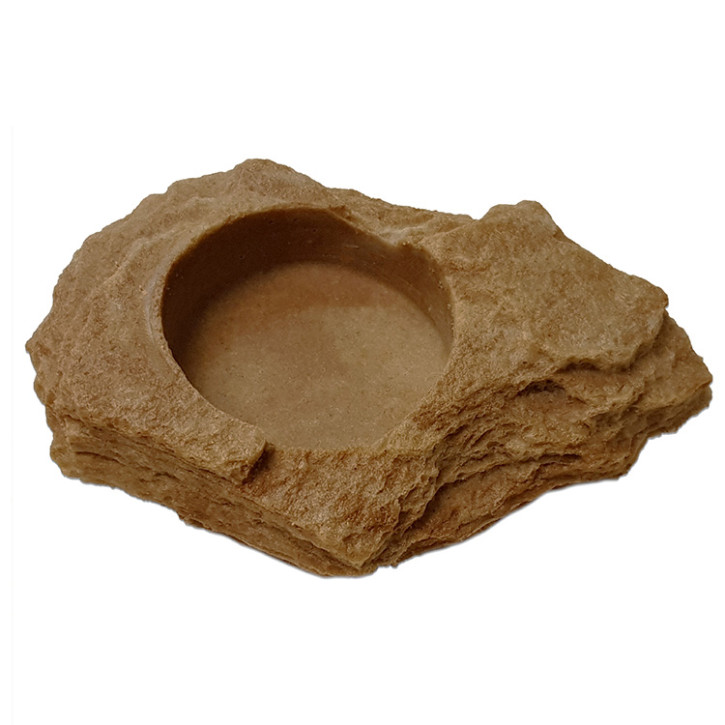 Dragon Mini Wasser- und Futterschale - Ideal für Kleintiere - Sandstein ca. 20 ml,  15 x 10 x 2,5 cm