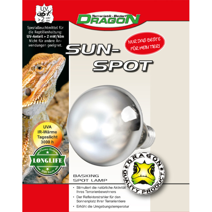 Dragon Sun Spotstahler - Optimale Wärme & Licht für Reptilien - 40 Watt