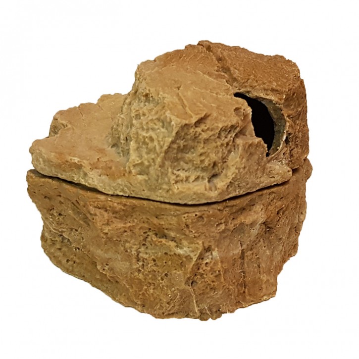 Dragon Repti Shelter Wet Box - Vielseitige Felsenhöhle - 17x14x15 cm - Sandstein