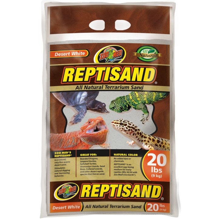 ReptiSand von Zoo Med – Hochwertiges Substrat für Wüstenreptilien - Desert White - 4,5 kg