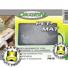 Dragon Pet-Mat Terrarium PVC Heizmatte Boden Heizung wasserdicht nach IP 67, 10 Watt, 15 x 25 cm