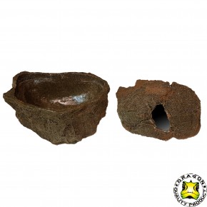 Dragon Repti Shelter Wet Box - Vielseitige Felsenhöhle - 17x14x15 cm - Lava Rock