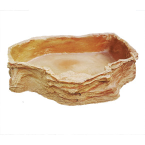 Dragon Riesen-Eck-Felsschale: Wassernapf/Futternapf - Sandstein 8500 ml, 49 x 45 x 11 cm