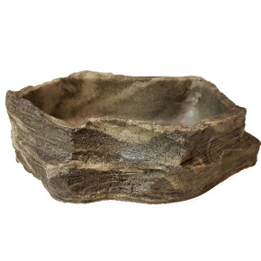 Terrarien Futternapf Dragon Fels-Design Schale - Perfekt für Agamen & Leguane - Granit 1000 ml, BTH 23 x 18 x 6,5 cm